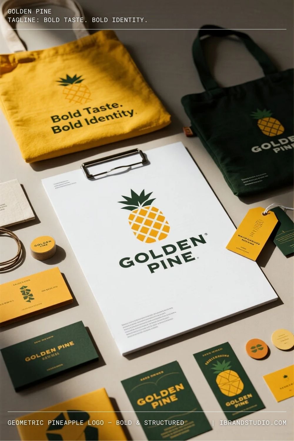 Geometric Pineapple Logo – Bold & Structured