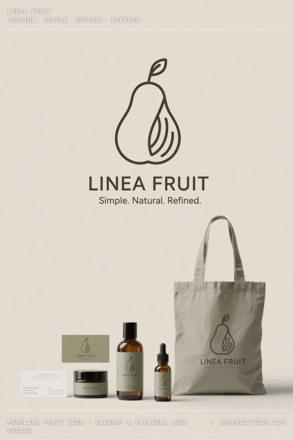 Monoline Fruit Icon – Elegant & Flexible Logo Design