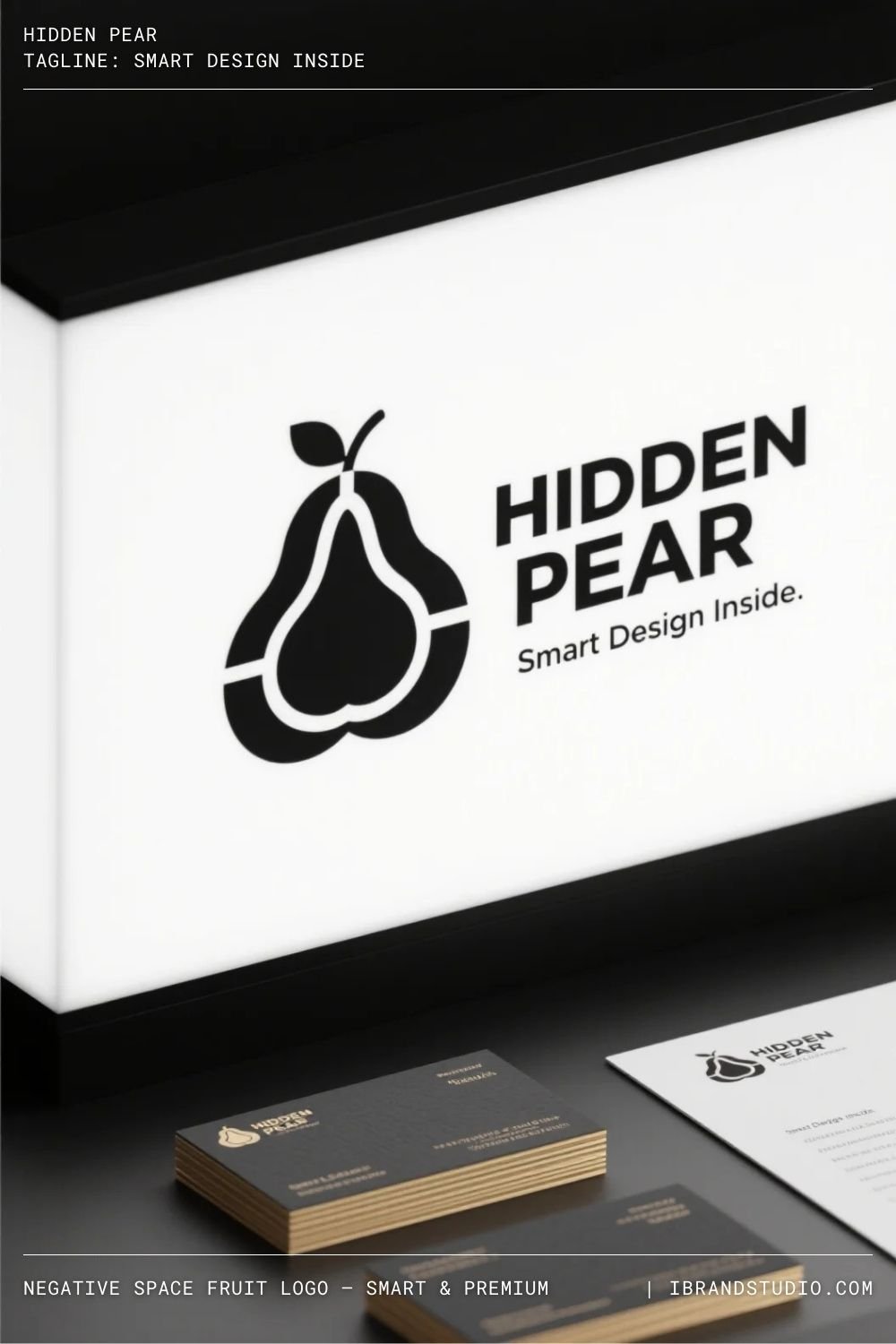 Negative Space Fruit Logo – Smart & Premium