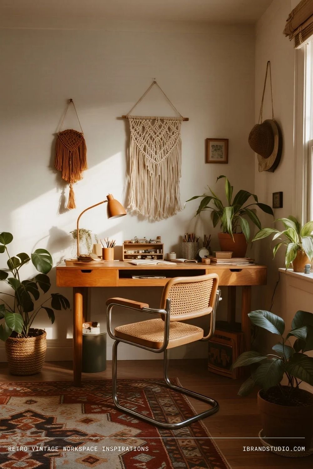 1970s Bohemian Retro Workspace