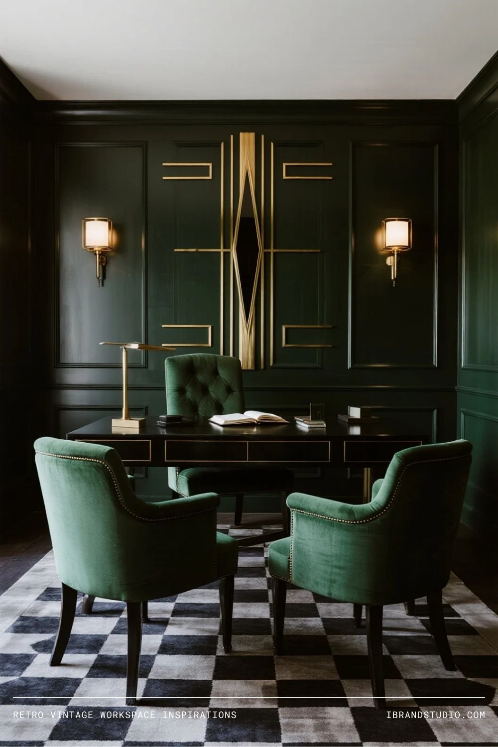 Art Deco Vintage Office with Glam Appeal