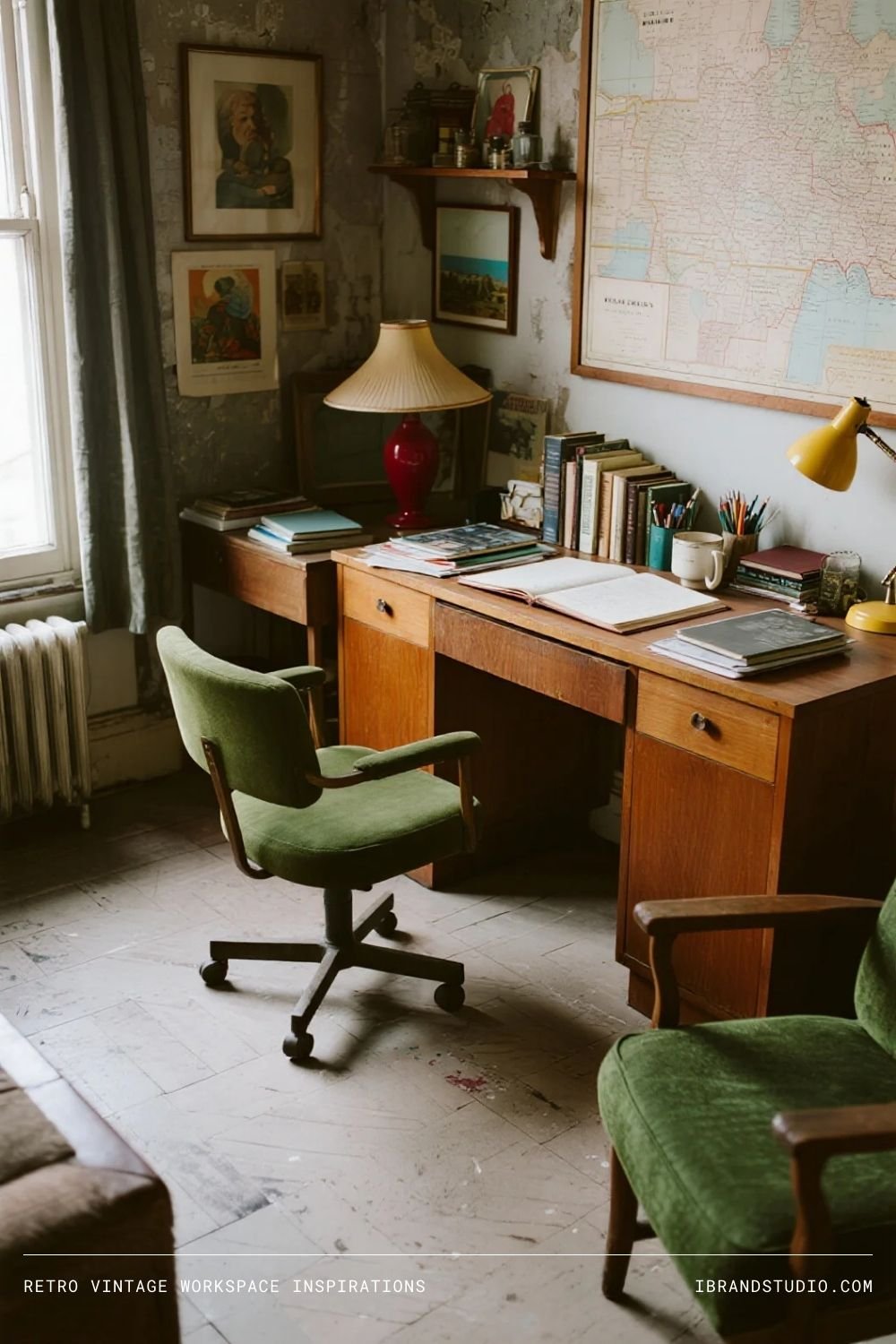 Eclectic Retro Vintage Workspace