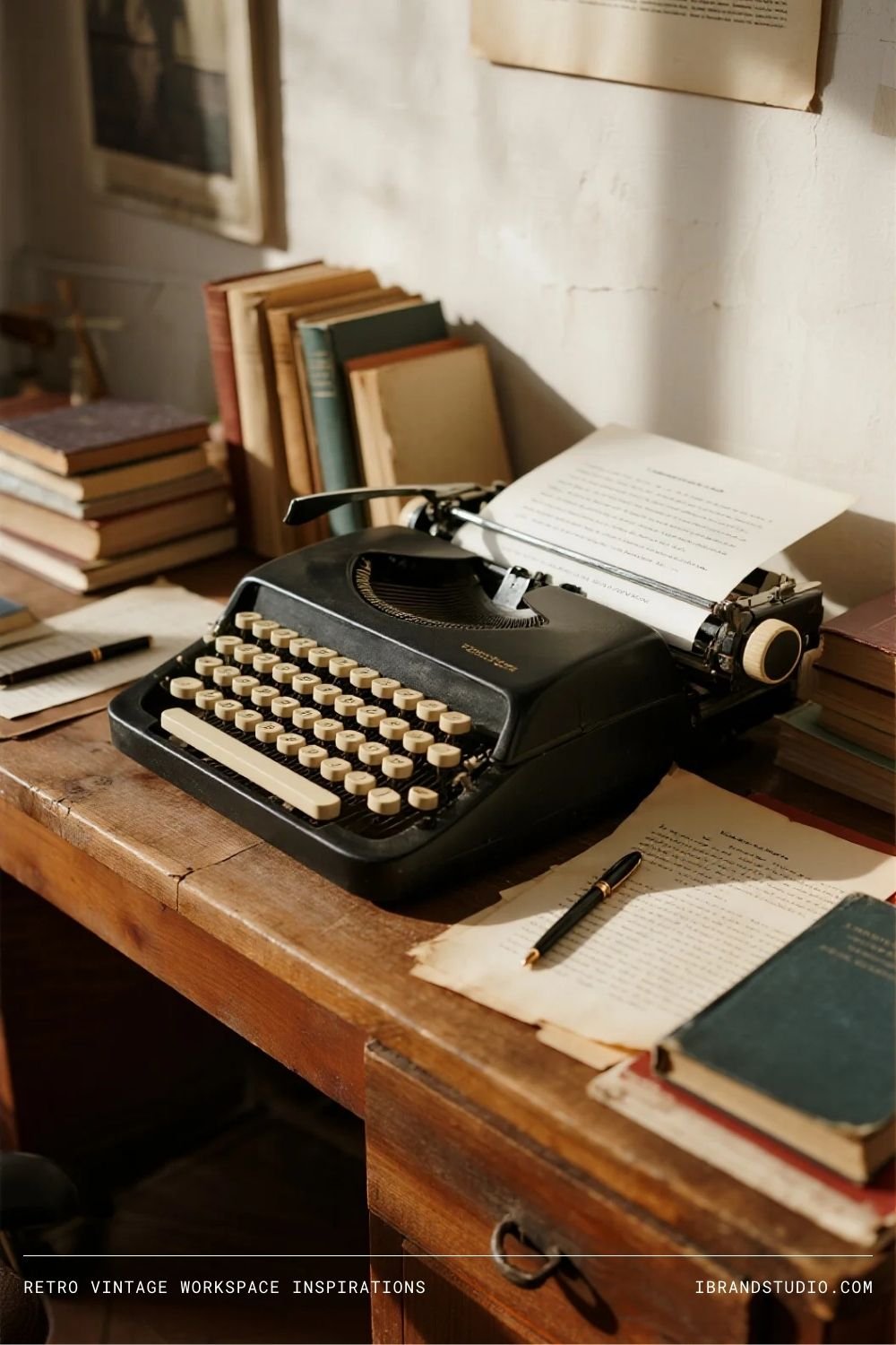 Typewriter-Inspired Vintage Writing Desk