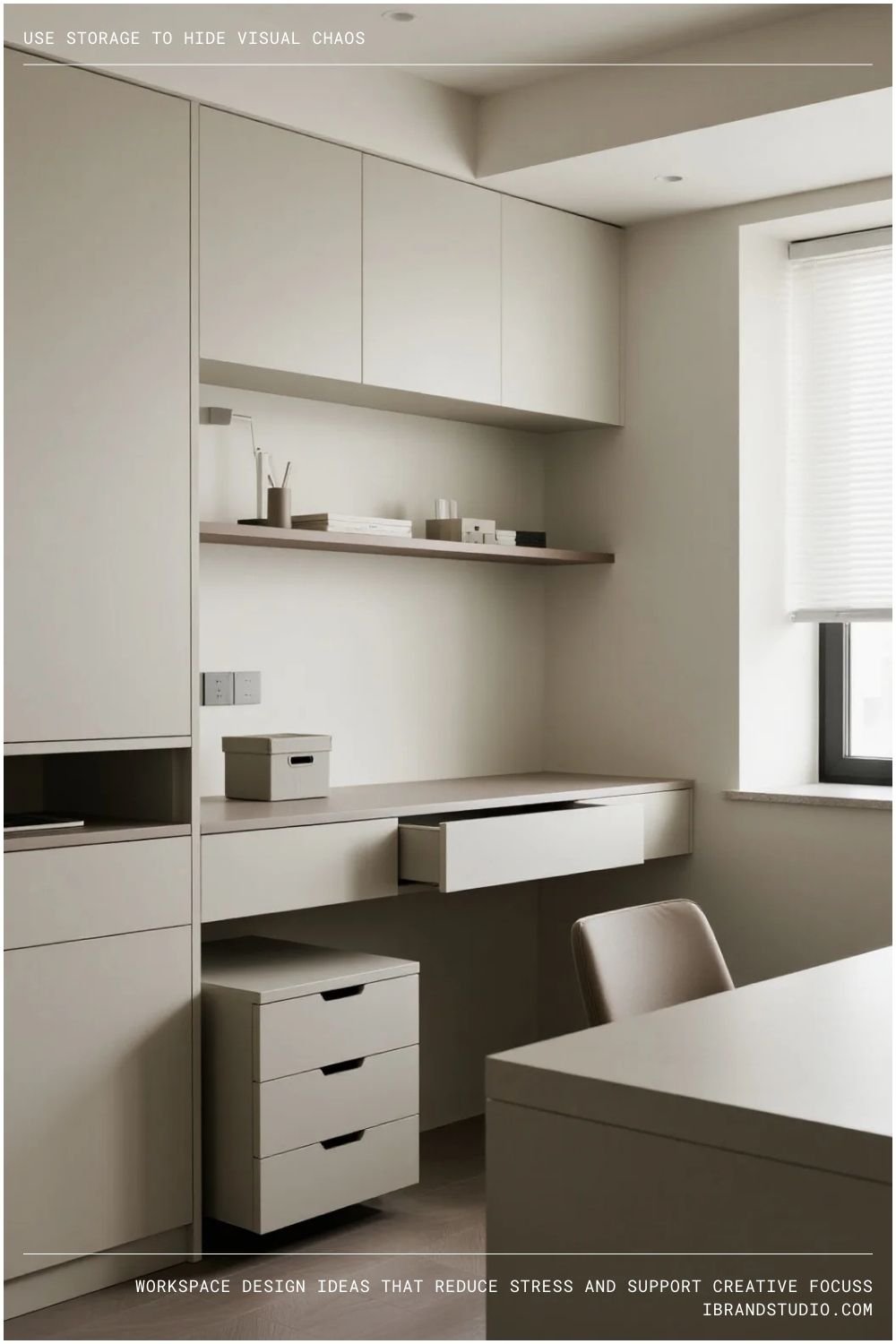 Workspace Design Tips: Use Storage to Hide Visual Chaos