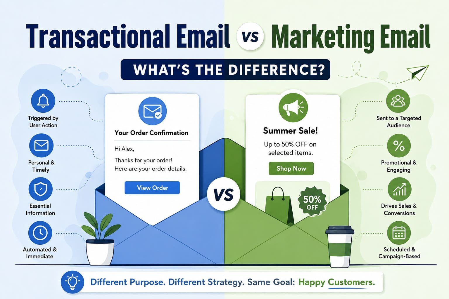Transactional Email vs Marketing Email: What’s the Difference?