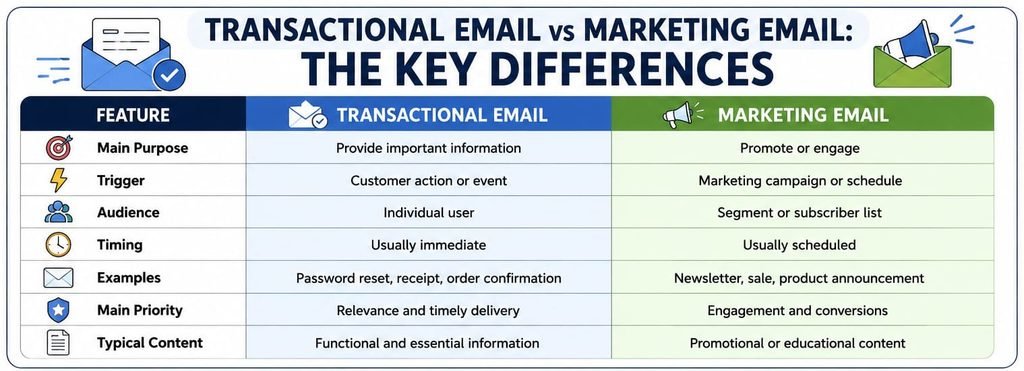 Transactional Email vs Marketing Email: The Key Differences